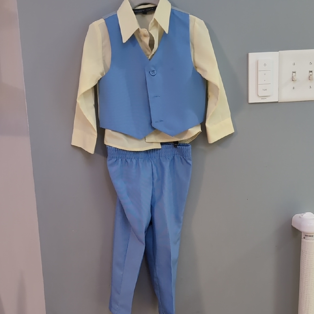 Blue and Cream Boys' Formal Suit Set